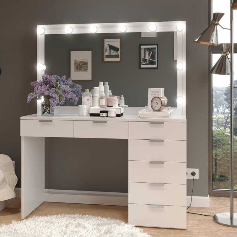 Boahaus Diana Dressing Table, Light Bulbs Wayfair.ca
